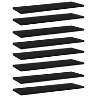 Bookshelf Boards 8 pcs Black 60x20x1.5 cm Chipboard