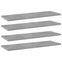 Bookshelf Boards 4 pcs Concrete Grey 60x20x1.5 cm Chipboard