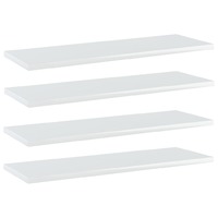 Bookshelf Boards 4 pcs High Gloss White 60x20x1.5 cm Chipboard