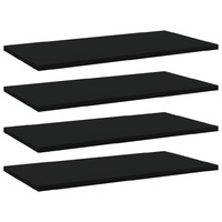 Bookshelf Boards 4 pcs Black 60x30x1.5 cm Chipboard