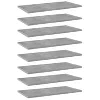 Bookshelf Boards 8 pcs Concrete Grey 60x30x1.5 cm Chipboard