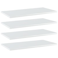 Bookshelf Boards 4 pcs High Gloss White 60x30x1.5 cm Chipboard