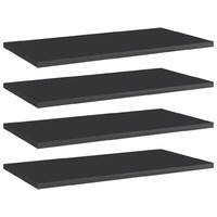 Bookshelf Boards 4 pcs High Gloss Black 60x30x1.5 cm Chipboard
