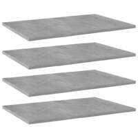 Bookshelf Boards 4 pcs Concrete Grey 60x40x1.5 cm Chipboard