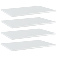 Bookshelf Boards 4 pcs High Gloss White 60x40x1.5 cm Chipboard