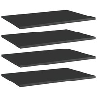 Bookshelf Boards 4 pcs High Gloss Black 60x40x1.5 cm Chipboard