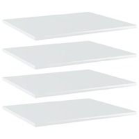 Bookshelf Boards 4 pcs High Gloss White 60x50x1.5 cm Chipboard