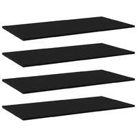 Bookshelf Boards 4 pcs Black 80x20x1.5 cm Chipboard