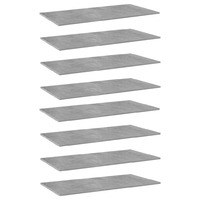 Bookshelf Boards 8 pcs Concrete Grey 80x20x1.5 cm Chipboard