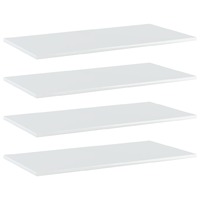 Bookshelf Boards 4 pcs High Gloss White 80x40x1.5 cm Chipboard