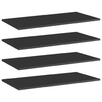 Bookshelf Boards 4 pcs High Gloss Black 80x40x1.5 cm Chipboard