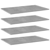 Bookshelf Boards 4 pcs Concrete Grey 80x50x1.5 cm Chipboard