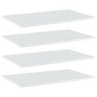 Bookshelf Boards 4 pcs High Gloss White 80x50x1.5 cm Chipboard