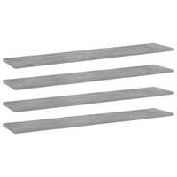 Bookshelf Boards 4 pcs Concrete Grey 100x20x1.5 cm Chipboard