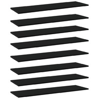 Bookshelf Boards 8 pcs Black 100x30x1.5 cm Chipboard