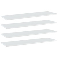 Bookshelf Boards 4 pcs High Gloss White 100x30x1.5 cm Chipboard