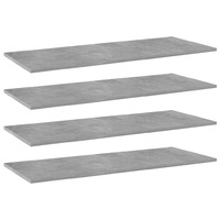 Bookshelf Boards 4 pcs Concrete Grey 100x40x1.5 cm Chipboard