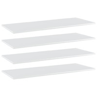 Bookshelf Boards 4 pcs High Gloss White 100x40x1.5 cm Chipboard