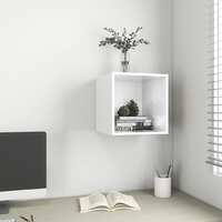 Wall Cabinet High Gloss White 37x37x37 cm Chipboard