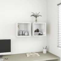Wall Cabinets 2 pcs High Gloss White 37x37x37 cm Chipboard