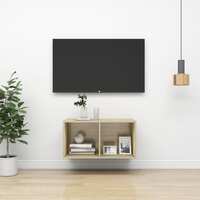 Wall-mounted TV Cabinet Sonoma Oak 37x37x72 cm Chipboard