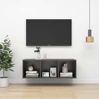 Wall-mounted TV Cabinet Grey 37x37x107 cm Chipboard