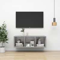 Wall-mounted TV Cabinet Concrete Grey 37x37x107 cm Chipboard
