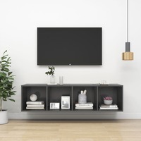 Wall-mounted TV Cabinet Grey 37x37x142.5 cm Chipboard
