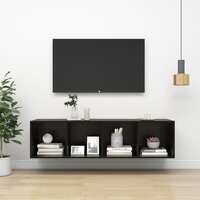 Wall-mounted TV Cabinet High Gloss Black 37x37x142.5 cm Chipboard