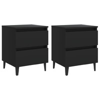 Bed Cabinets 2 pcs Black 40x35x50 cm Chipboard