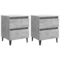 Bed Cabinets 2 pcs Concrete Grey 40x35x50 cm Chipboard