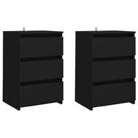 Bed Cabinets 2 pcs Black 40x35x62.5 cm Chipboard