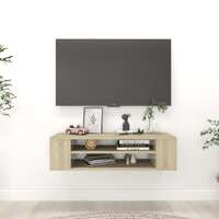 Hanging TV Cabinet Sonoma Oak 100x30x26.5 cm Chipboard