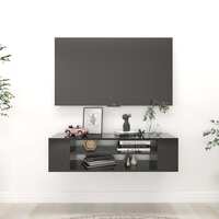 Hanging TV Cabinet High Gloss Black 100x30x26.5 cm Chipboard