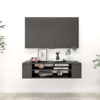 Hanging TV Cabinet High Gloss Grey 100x30x26.5 cm Chipboard
