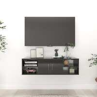 Wall Shelf High Gloss Black 102x30x29 cm Chipboard