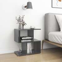 Bedside Cabinet High Gloss Grey 50x30x51.5 cm Chipboard