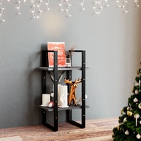 2-Tier Book Cabinet Grey 40x30x70 cm Solid Pine Wood