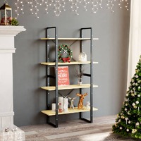 4-Tier Book Cabinet 80x30x140 cm Solid Pine Wood