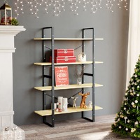 4-Tier Book Cabinet 100x30x140 cm Solid Pine Wood