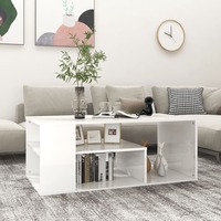 Coffee Table High Gloss White 100x50x40 cm Chipboard