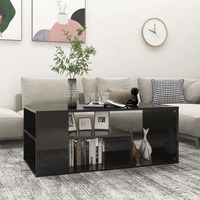 Coffee Table High Gloss Black 100x50x40 cm Chipboard