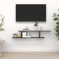 Wall-Mounted TV Shelf Black 125x18x23 cm Chipboard