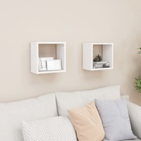 Wall Cube Shelves 2 pcs White 26x15x26 cm