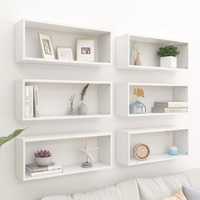Wall Shelves 6 pcs White 60x15x23 cm Chipboard