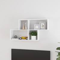 Wall Shelf High Gloss White 100x18x53 cm Chipboard