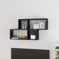 Wall Shelf High Gloss Black 100x18x53 cm Chipboard