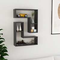 Wall Shelves 2 pcs Grey 50x15x50 cm Chipboard