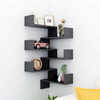 Wall Corner Shelves 2 pcs Grey 40x40x50 cm Chipboard