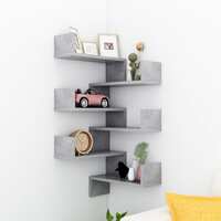 Wall Corner Shelves 2 pcs Concrete Grey 40x40x50 cm Chipboard